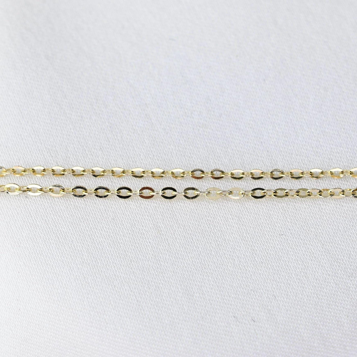 14K Gold Dainty Flat Cable Chain Bracelet - Sash Jewelry