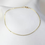 14K Gold Dainty Flat Cable Chain Bracelet - Sash Jewelry
