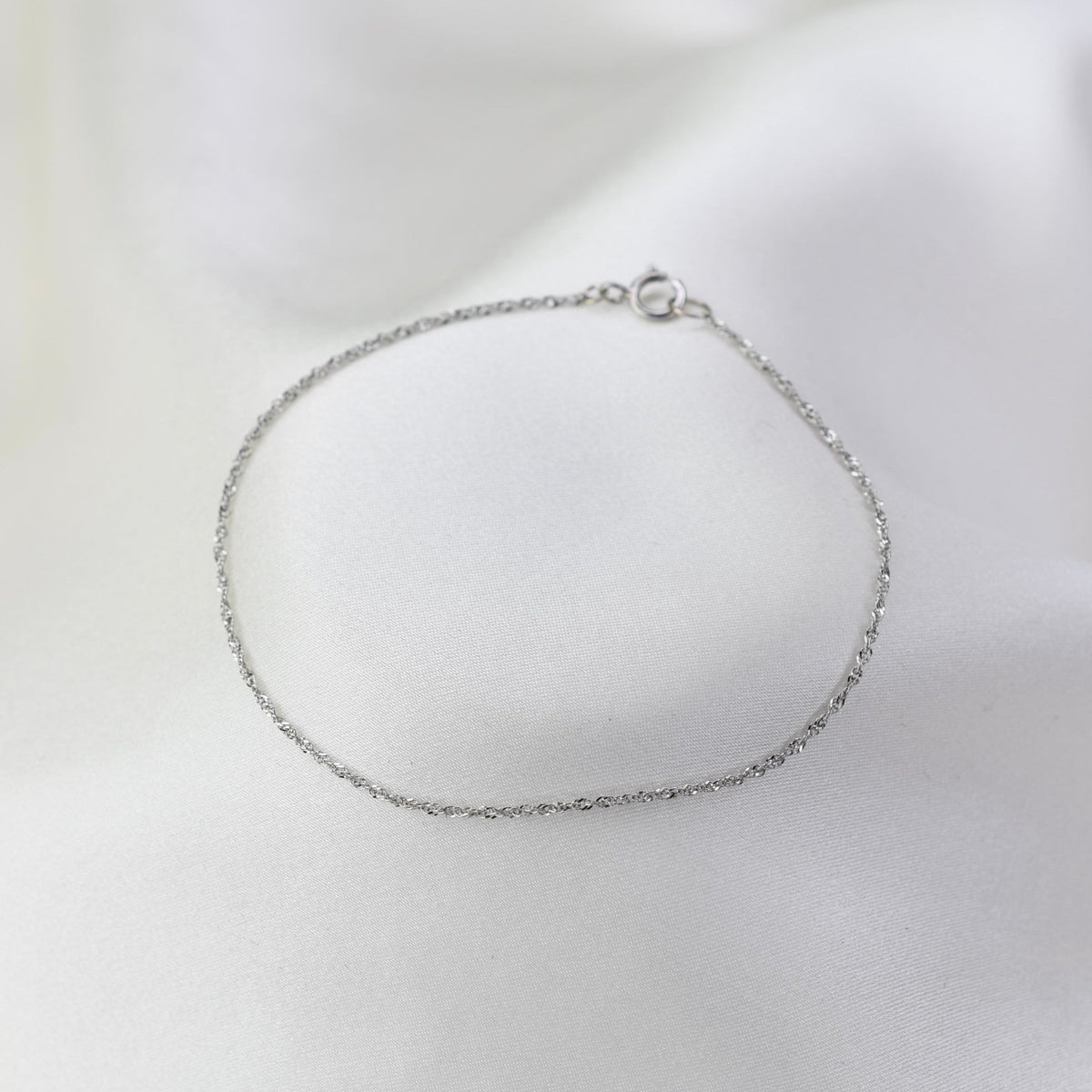 14K Gold Dainty Sparkle Chain Bracelet - Sash Jewelry