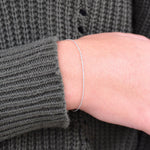 14K Gold Dainty Sparkle Chain Bracelet - Sash Jewelry