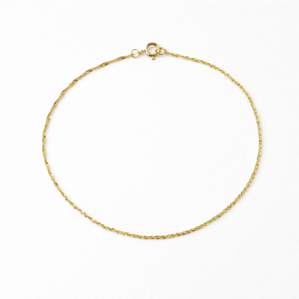 14K Gold Dainty Sparkle Chain Bracelet - Sash Jewelry