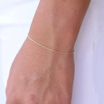 14K Gold Dainty Sparkle Chain Bracelet - Sash Jewelry