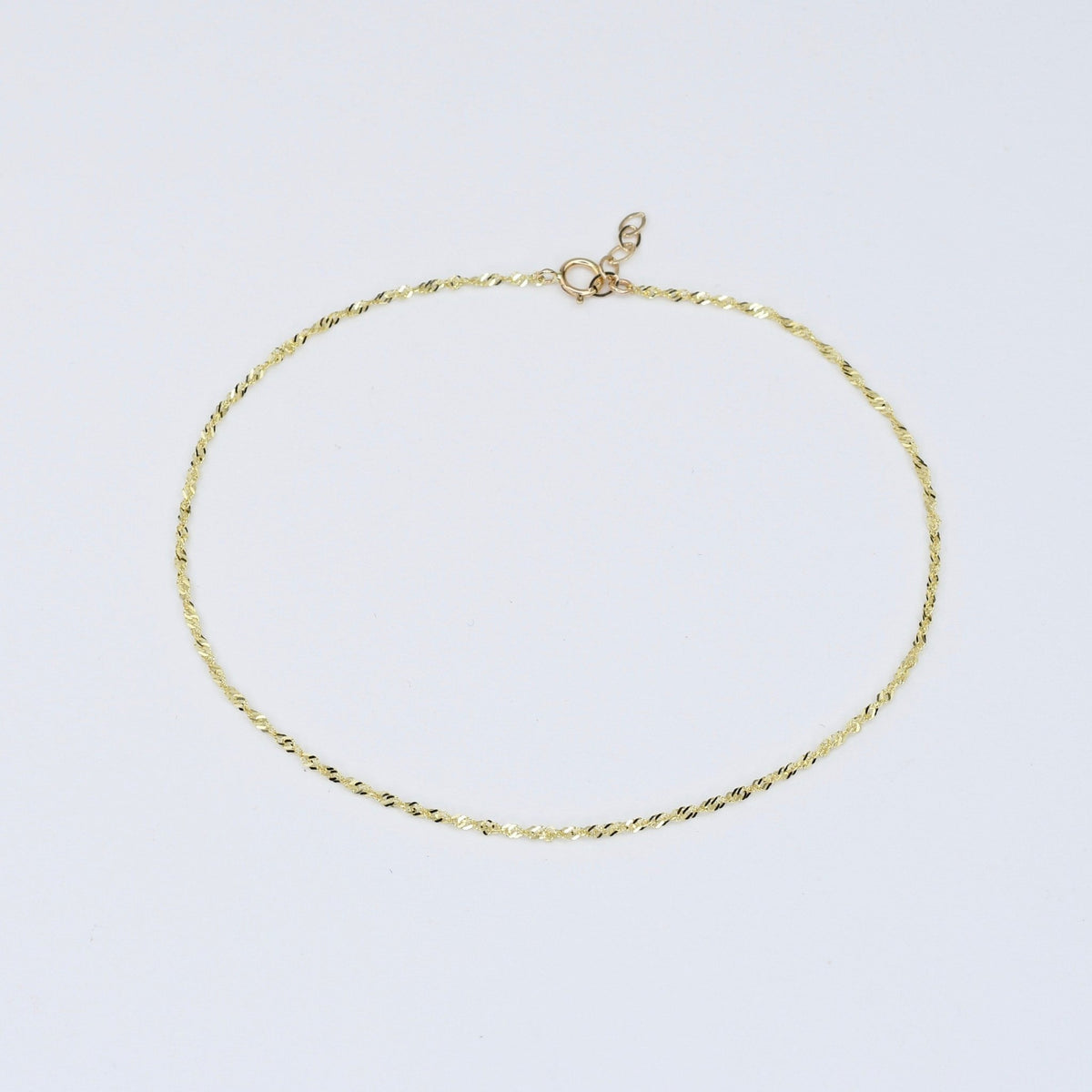 14K Gold Delicate Anklet - 14K Gold Chain Anklet - Sash Jewelry