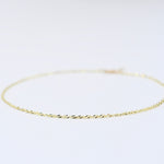 14K Gold Delicate Anklet - 14K Gold Chain Anklet - Sash Jewelry