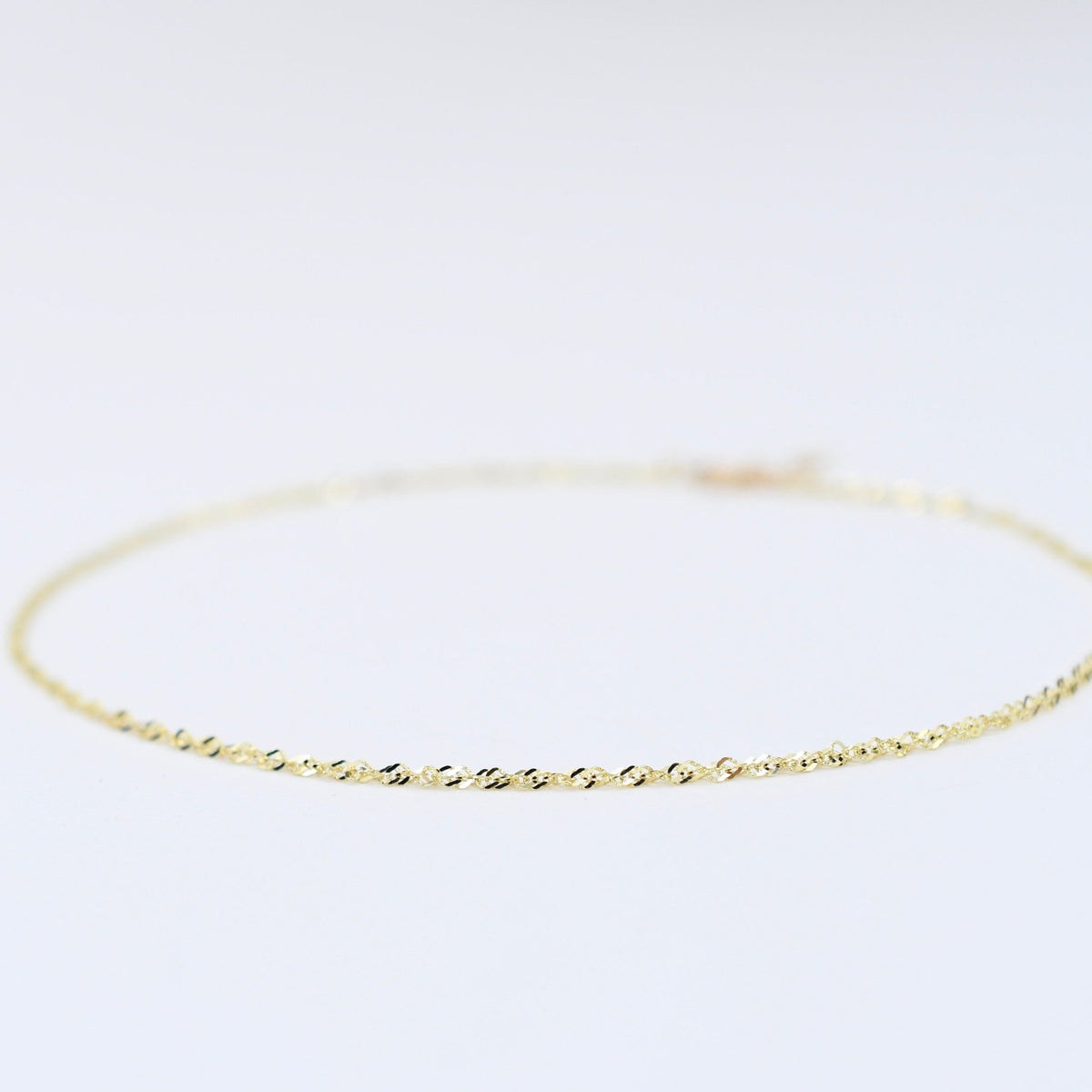14K Gold Delicate Anklet - 14K Gold Chain Anklet - Sash Jewelry