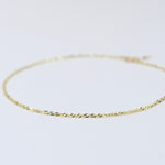 14K Gold Delicate Anklet - 14K Gold Chain Anklet - Sash Jewelry
