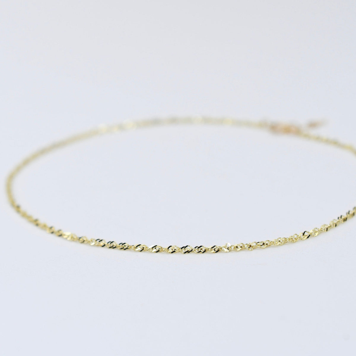 14K Gold Delicate Anklet - 14K Gold Chain Anklet - Sash Jewelry