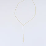 14K Gold Delicate Y Necklace – Adjustable Chain - Sash Jewelry