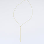14K Gold Delicate Y Necklace – Adjustable Chain - Sash Jewelry