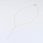 14K Gold Delicate Y Necklace – Adjustable Chain - Sash Jewelry
