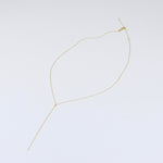 14K Gold Delicate Y Necklace – Adjustable Chain - Sash Jewelry