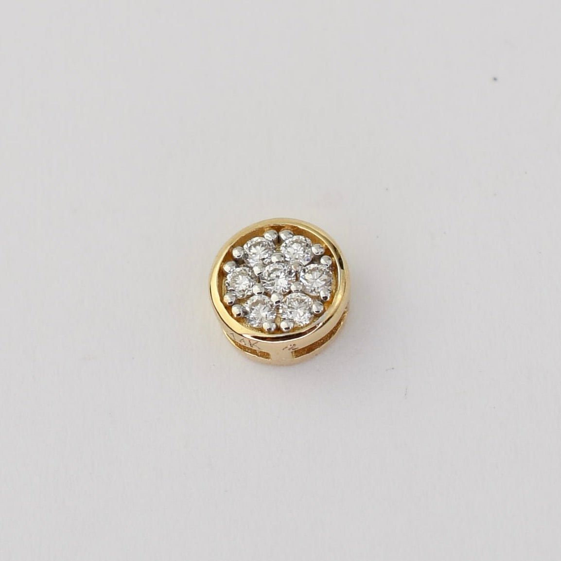 14K Gold Diamond Bead – Solid Gold Pavé Bead for Create Your Own Necklace - Sash Jewelry