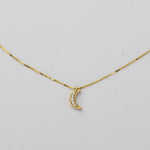 14K Gold Diamond Crescent Moon Charm – Tiny Celestial Charm - Sash Jewelry