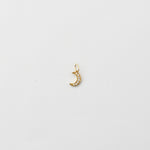 14K Gold Diamond Crescent Moon Charm – Tiny Celestial Charm - Sash Jewelry
