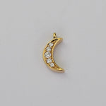 14K Gold Diamond Crescent Moon Charm – Tiny Celestial Charm - Sash Jewelry
