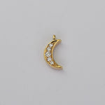 14K Gold Diamond Crescent Moon Charm – Tiny Celestial Charm - Sash Jewelry