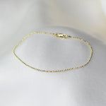 14K Gold Diamond Cut Bead Chain Bracelet - 1.1mm Bead Chain Bracelet - Sash Jewelry