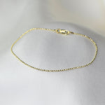 14K Gold Diamond Cut Bead Chain Bracelet - 1.1mm Bead Chain Bracelet - Sash Jewelry