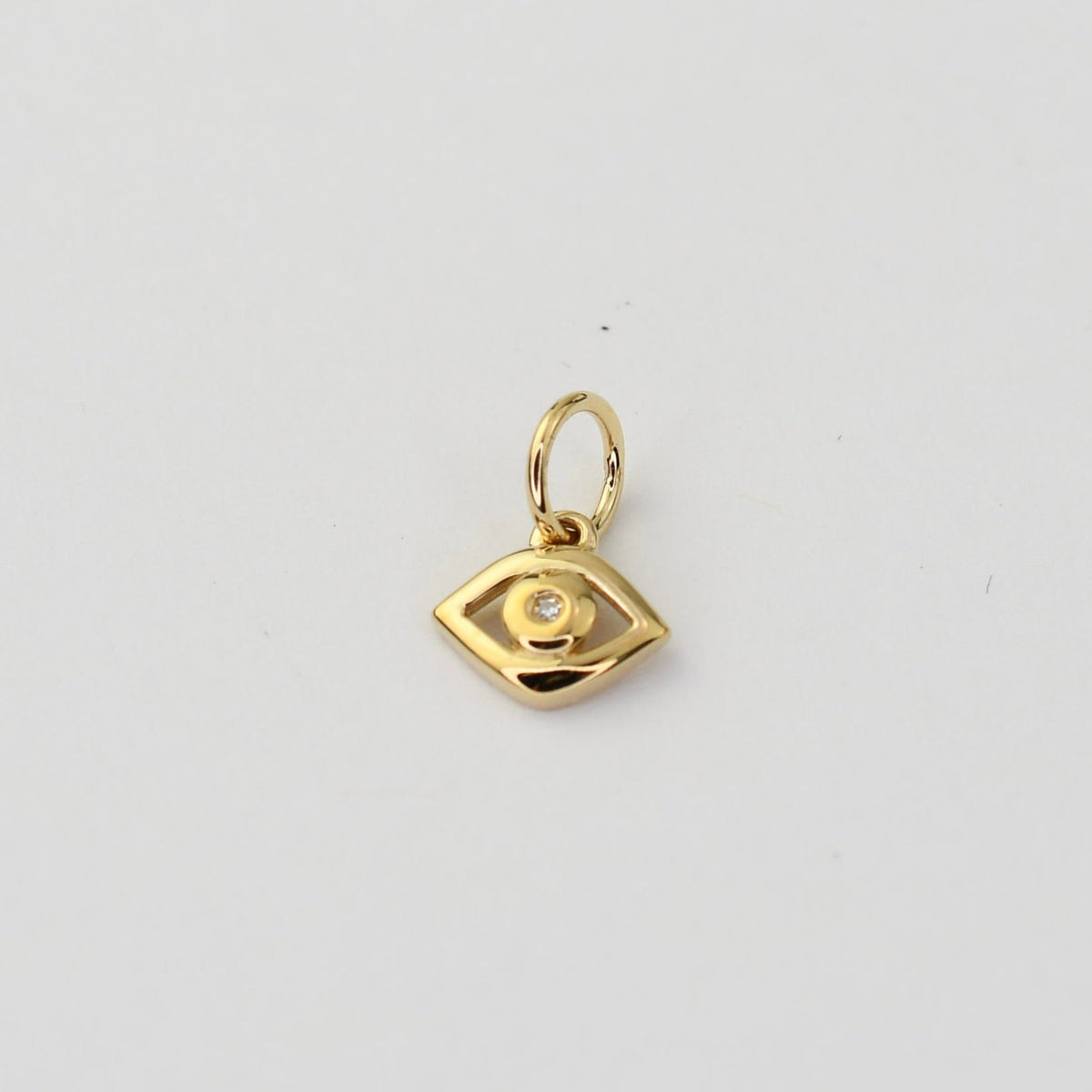 14K Gold Diamond Evil Eye Charm – Solid Gold Protective Charm - Sash Jewelry