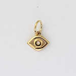 14K Gold Diamond Evil Eye Charm – Solid Gold Protective Charm - Sash Jewelry