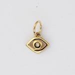 14K Gold Diamond Evil Eye Charm – Solid Gold Protective Charm - Sash Jewelry