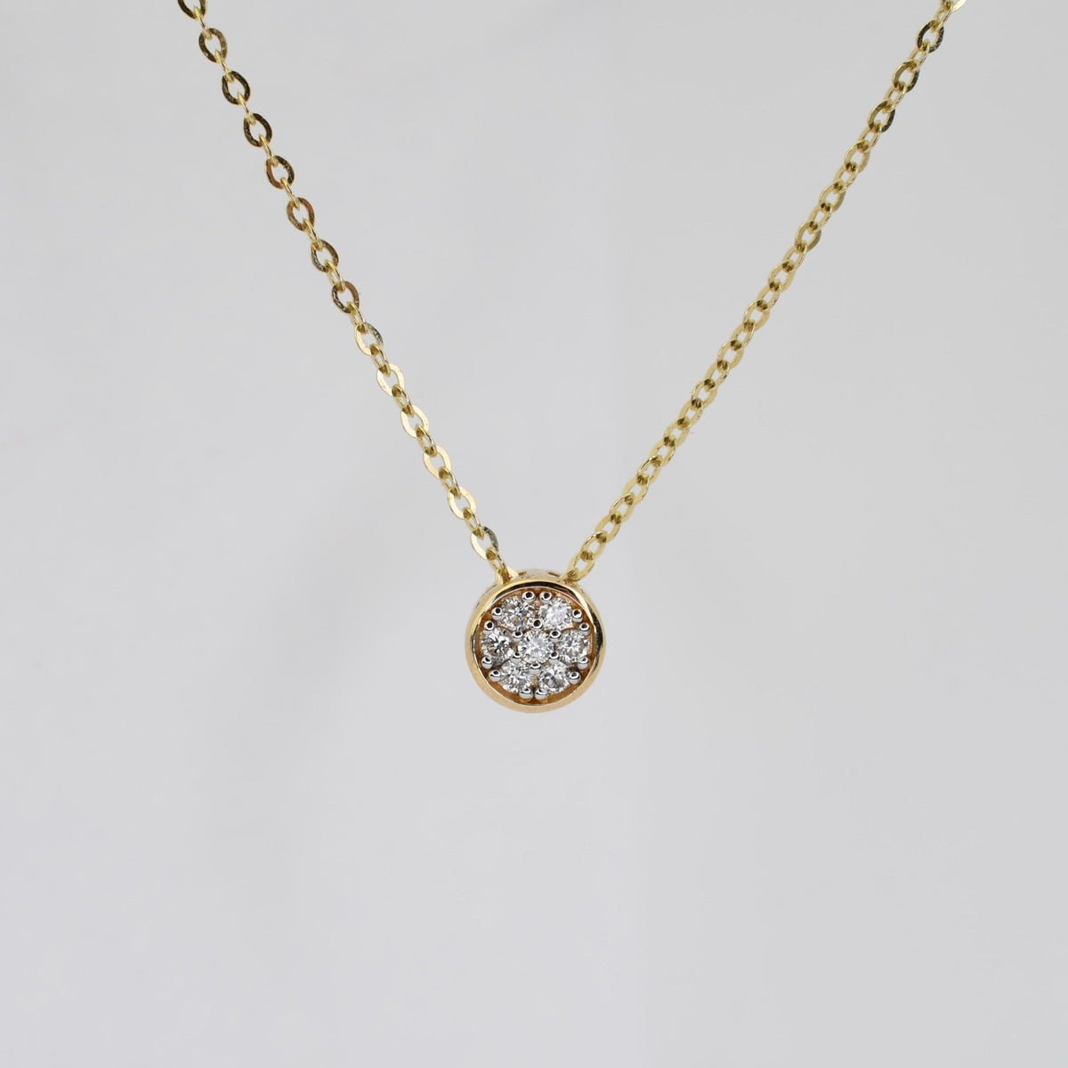 14K Gold Diamond Necklace – Dainty Floating Charm Necklace - Sash Jewelry
