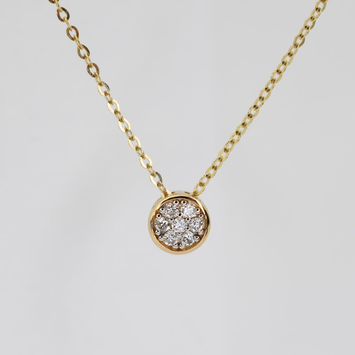 14K Gold Diamond Necklace – Dainty Floating Charm Necklace - Sash Jewelry