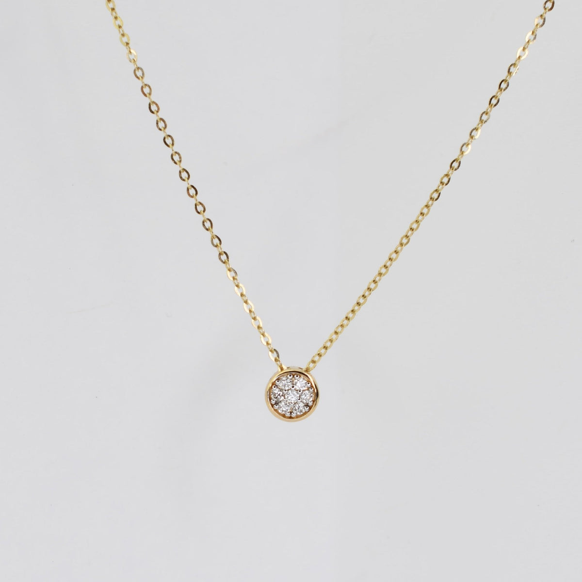 14K Gold Diamond Necklace – Dainty Floating Charm Necklace - Sash Jewelry