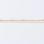 14K Gold Double Chain Bracelet – Cable & Satellite Chain - Sash Jewelry