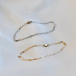 14K Gold Flat Paper Clip Chain Bracelet - Sash Jewelry