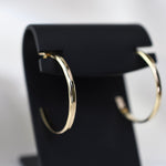 14K Gold Hammered Hoop Earrings - Sash Jewelry