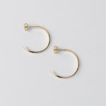14K Gold Hammered Hoop Earrings - Sash Jewelry