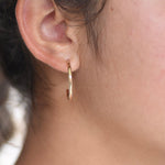 14K Gold Hammered Hoop Earrings - Sash Jewelry