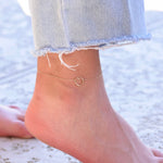 14K Gold Heart Anklet - Sash Jewelry