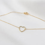 14K Gold Heart Anklet - Sash Jewelry