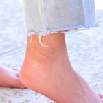 14K Gold Heart Anklet - Sash Jewelry