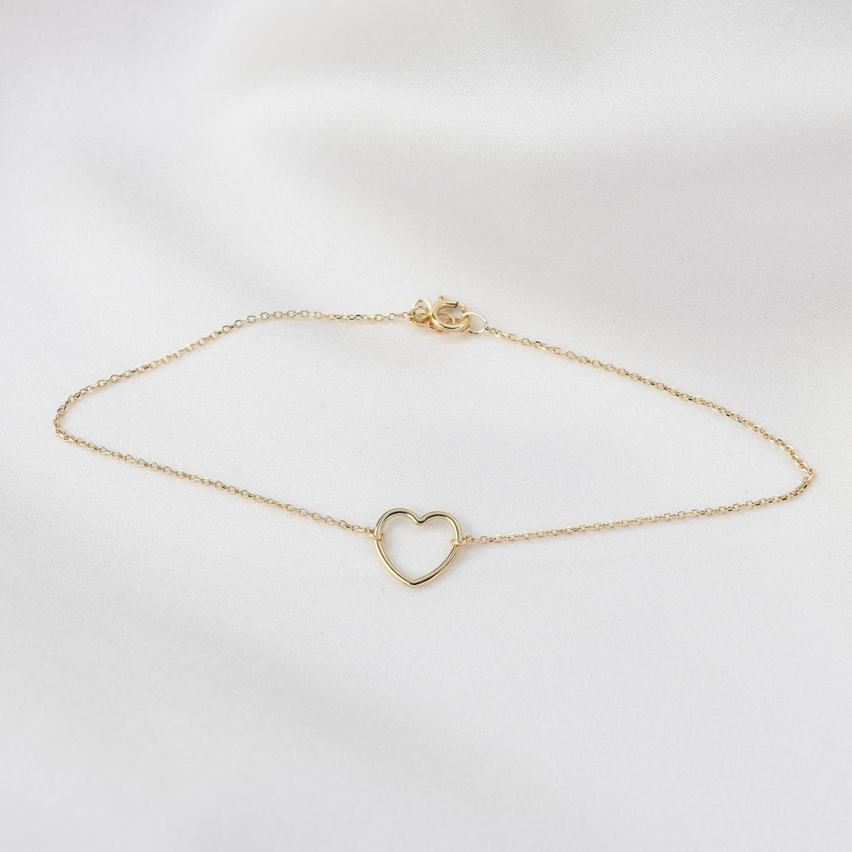 14K Gold Heart Anklet - Sash Jewelry