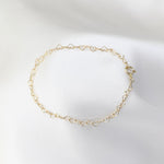14K Gold Heart Chain Bracelet - Sash Jewelry