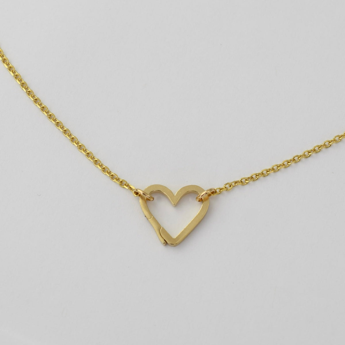 14K Gold Heart Charm Holder Necklace | Build Your Own Charm Necklace - Sash Jewelry