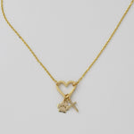 14K Gold Heart Charm Holder Necklace | Build Your Own Charm Necklace - Sash Jewelry