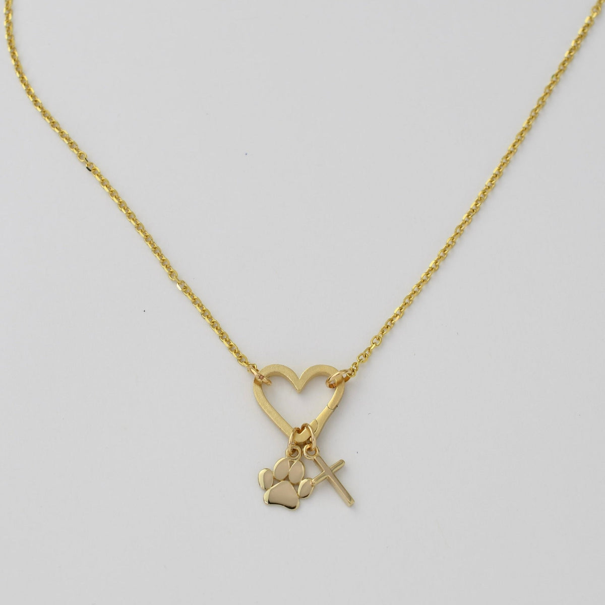 14K Gold Heart Charm Holder Necklace | Build Your Own Charm Necklace - Sash Jewelry