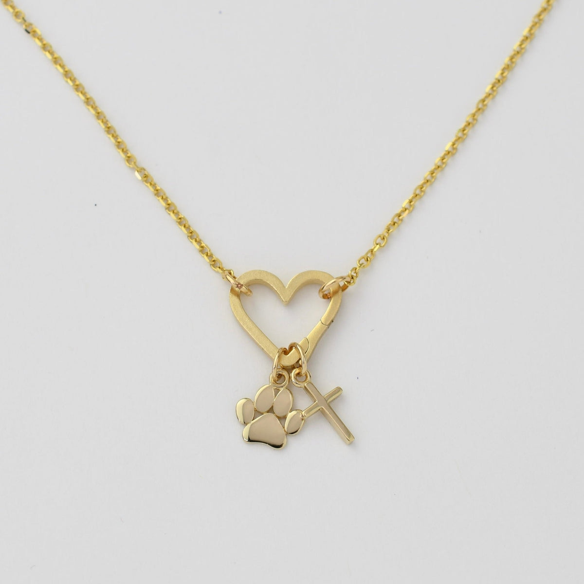 14K Gold Heart Charm Holder Necklace | Build Your Own Charm Necklace - Sash Jewelry