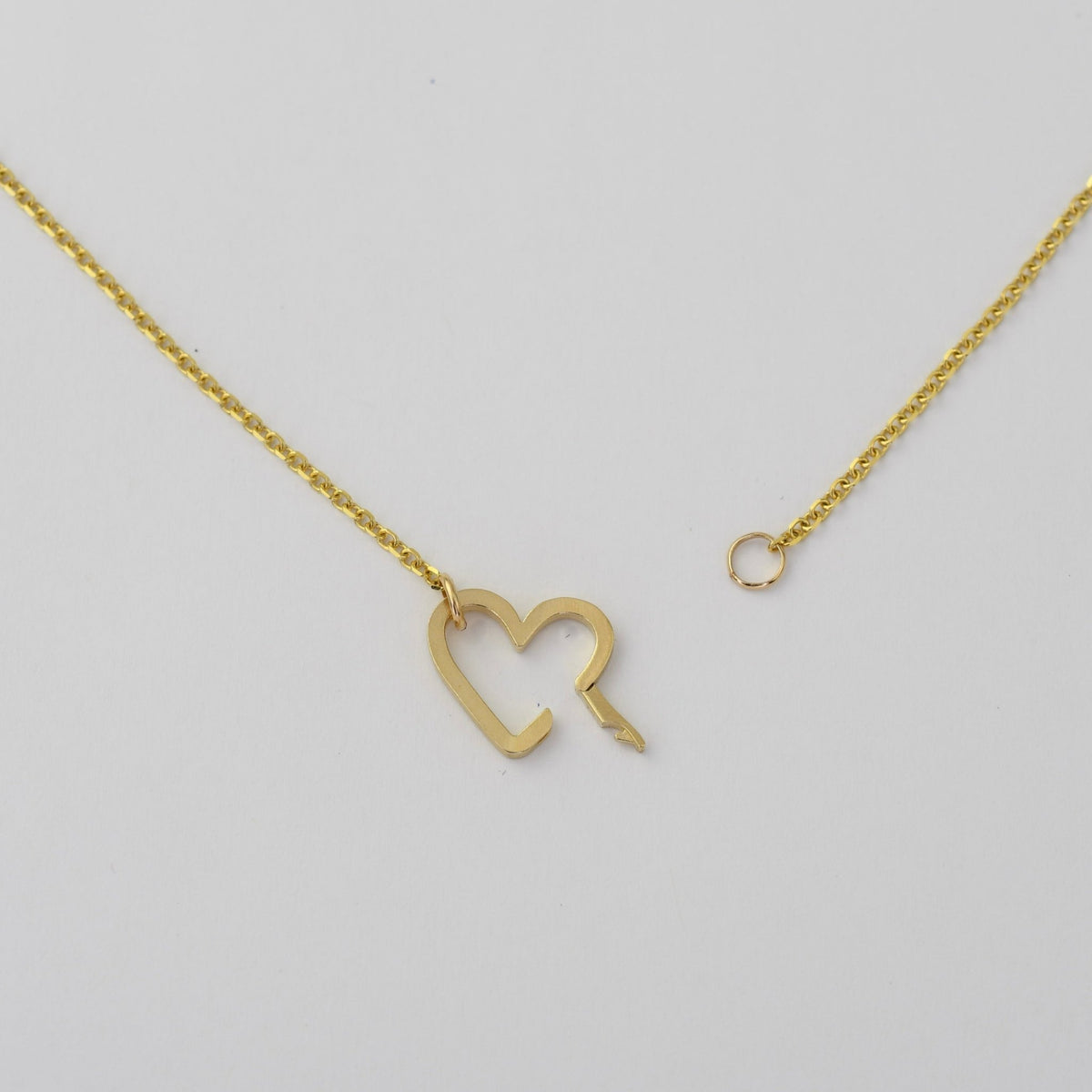 14K Gold Heart Charm Holder Necklace | Build Your Own Charm Necklace - Sash Jewelry
