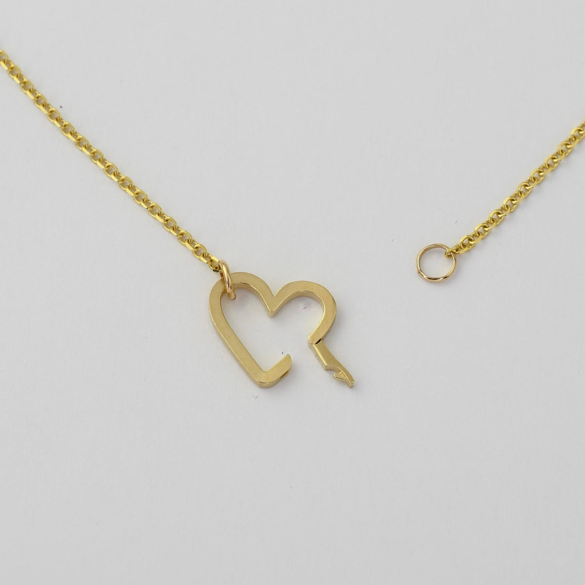 14K Gold Heart Charm Holder Necklace | Build Your Own Charm Necklace - Sash Jewelry