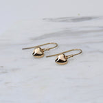 14K Gold Heart Earrings – Dainty Gold Heart Earrings - Sash Jewelry