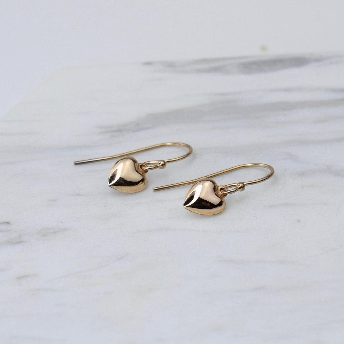 14K Gold Heart Earrings – Dainty Gold Heart Earrings - Sash Jewelry