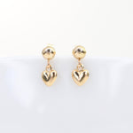 14K Gold Heart Earrings for Girls | Tiny Solid Gold Heart Stud Earrings - Sash Jewelry