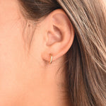14K Gold Hoop Earrings – Minimalist Solid Gold Everyday Earrings - Sash Jewelry