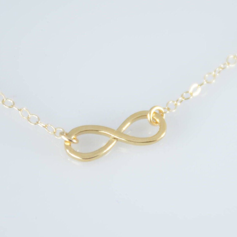 14K Gold Infinity Necklace - Sash Jewelry