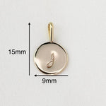 14K Gold Initial Charm Necklace – Minimalist Gold Disc Necklace - Sash Jewelry